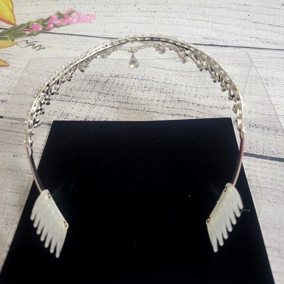 His & Hers Rhinestone Bridal Tiara with Combs - Picture 6 of 6